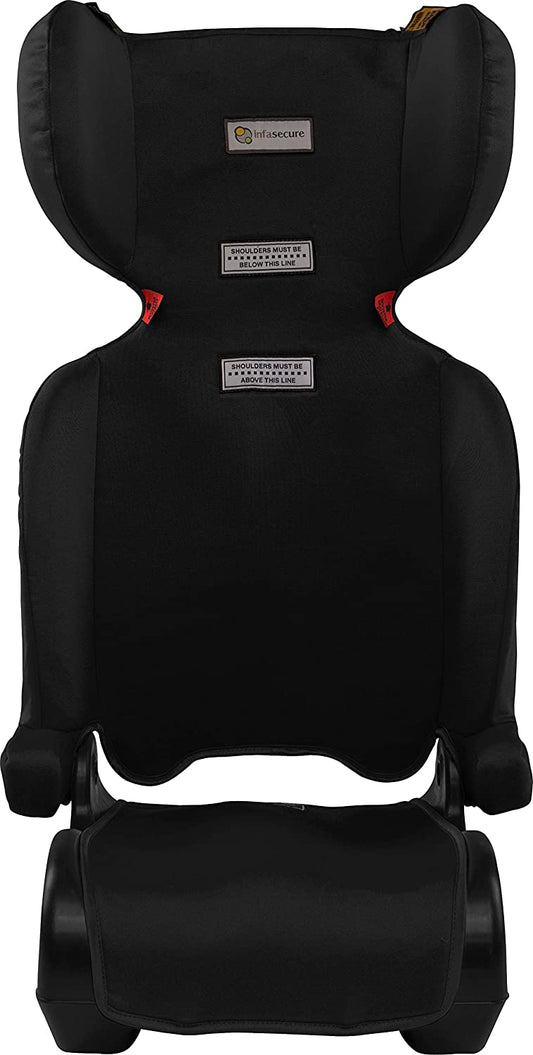 Versatile Folding Booster Car Seat for 4 to 8 Years, Black