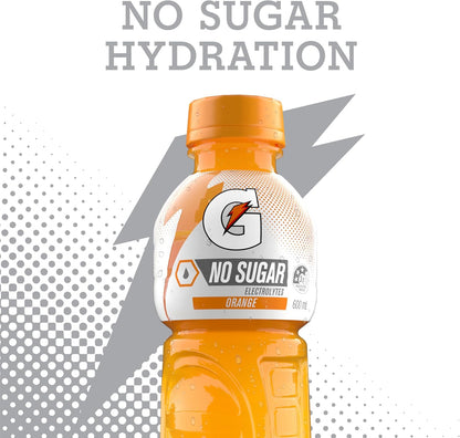 Gatorade No Sugar Orange Sports Drink 12 x 600ml Bottle