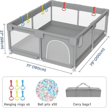 Gdaytao Large Baby Play Pen 200x180cm (6M-3Y)