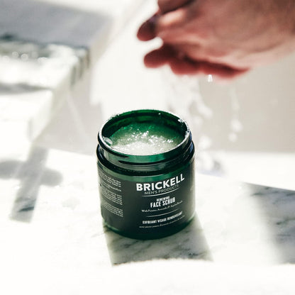 Brickell Men's Daily Advanced Face Care Routine II, Activated Charcoal Facial Cleanser, Face Scrub, Face Moisturizer Lotion, Natural and Organic, Unscented