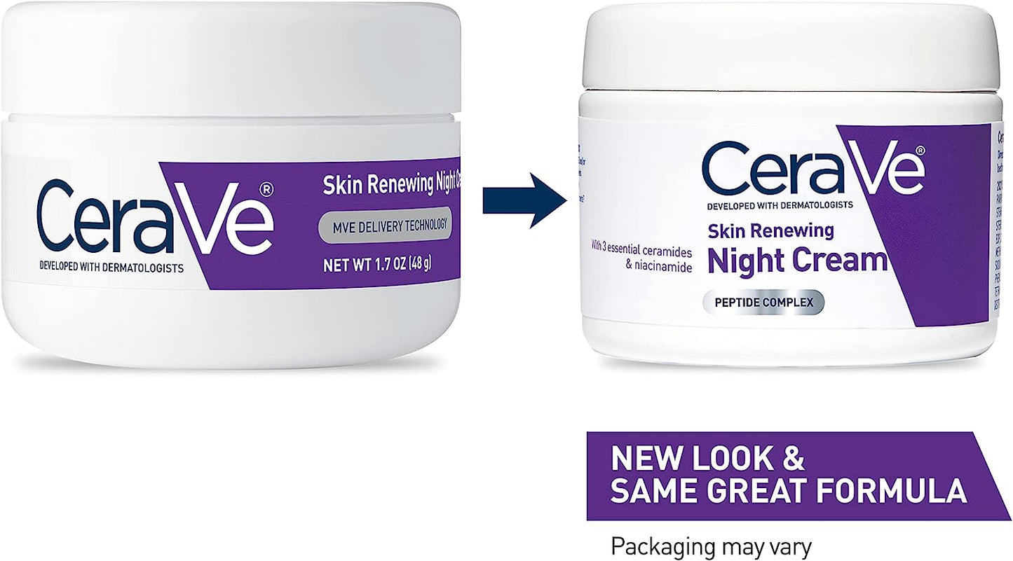 CeraVe Renewing System, Skin Renewing Night Cream, 1.7 Ounce