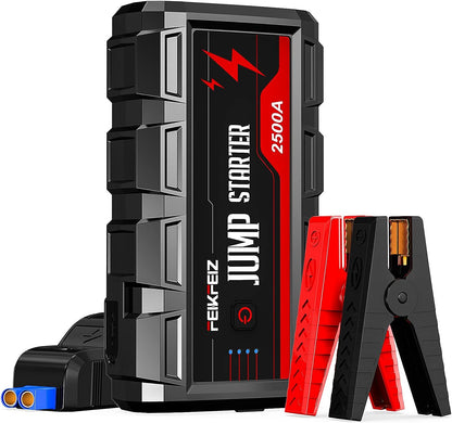 FEIKFEIZ Car Jump Starter, 2500A Peak 22800mAh 12V Car Battery Starter(Up to All Gas, 8.0L Diesel Engine)