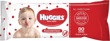 Huggies Essential Clean Baby Wipes 80 Count