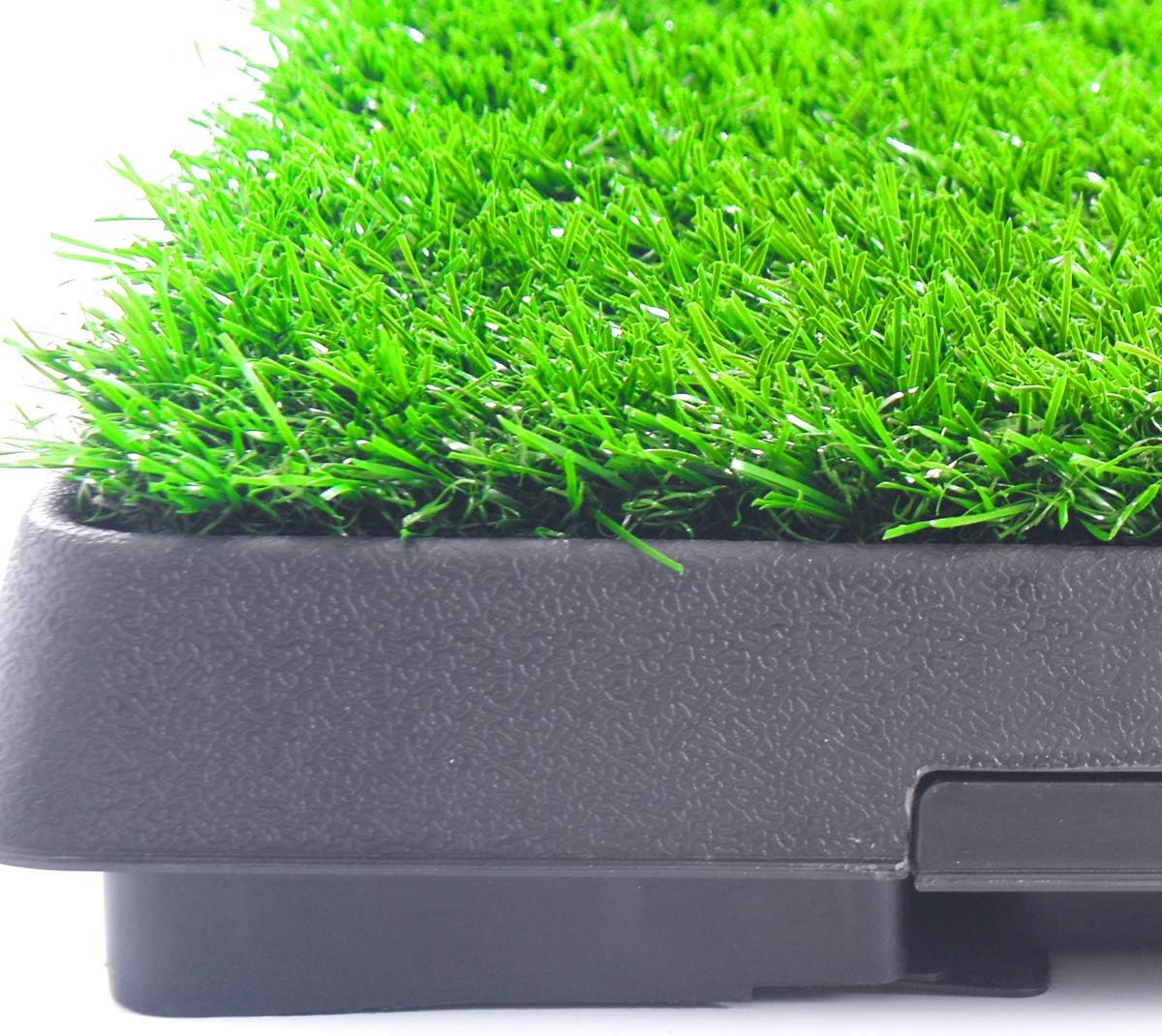 Dog Pee Grass Pad with Tray，Artificial Pet Grass Indoor Dog Potty Pet Potty Training Pads Pet Turf Outdoor Supplies Portable Bathroom, Green, 25x20x2.5inch