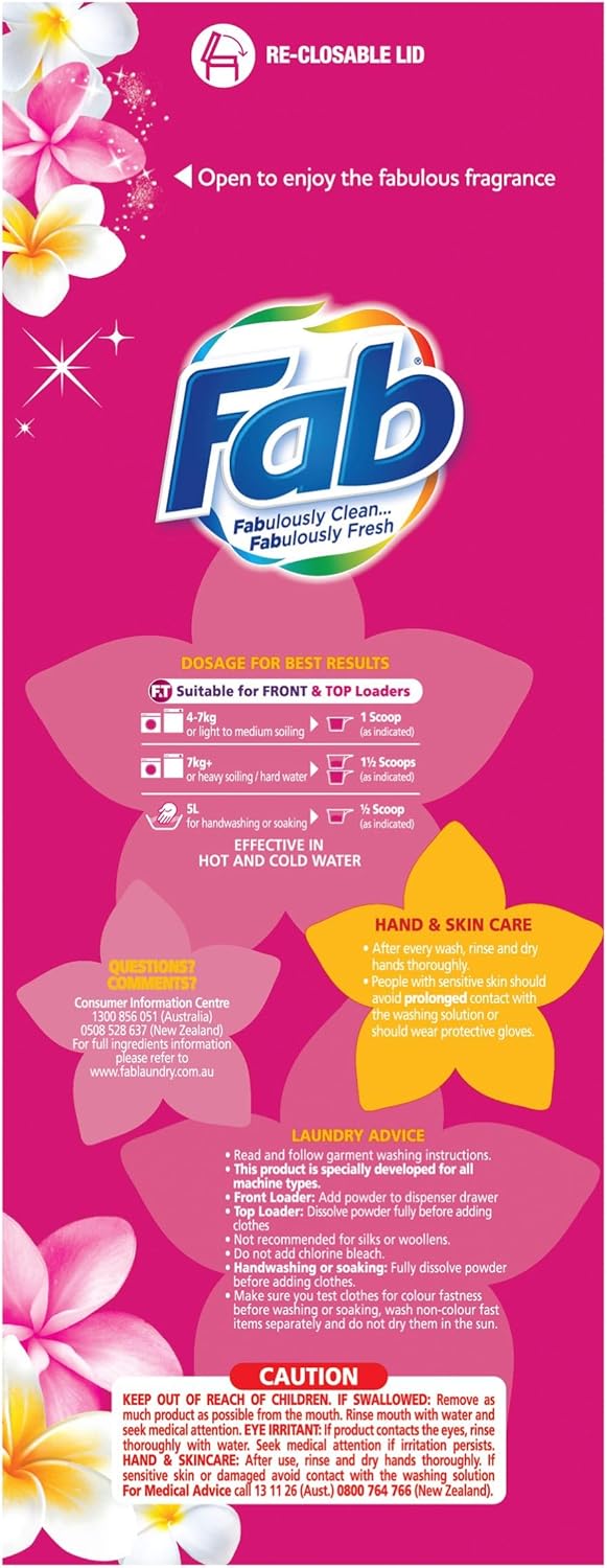 Fab Fresh Frangipani Laundry Powder Detergent 4Kg