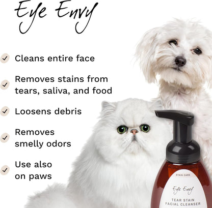 Eye Envy Tear Stain Facial Cleanser for Dogs and Cats.MADE IN USA