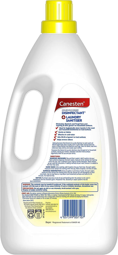 Canesten Laundry Liquid, Household Disinfectant and Laundry Sanitiser, Lemon, 2L