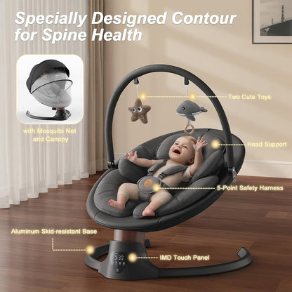 Baby Swings for Infants, BabyGlide Electric Baby Swing with Bluetooth Music