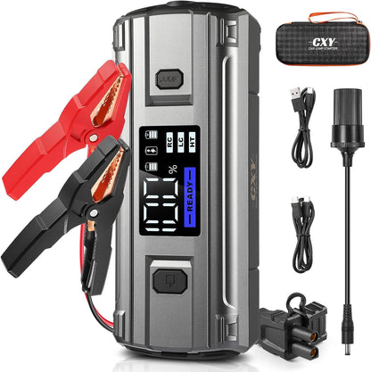 Cxy T13Plus 2000A Jump Starter Power Pack,65W in/Out Fast Charging 12V Car Jump Starter for Up to 8.5L Petrol or 6L Diesel Engines