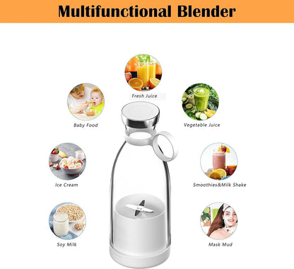 Personal Size Blender, Portable Blender, Battery Powered USB Blender (White)