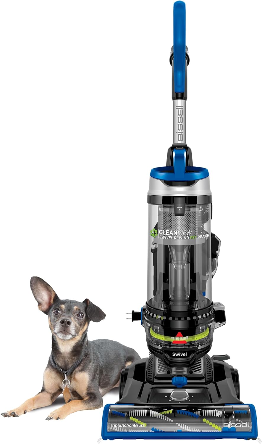 Bissell CleanView Swivel Rewind Pet Reach Vacuum Cleaner, with Quick Release Wand, Swivel Steering and Automatic Cord Rewind, 3197A (Color may vary),Black