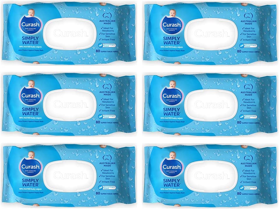 Curash Water Wipes 8 x 80s, Skincare