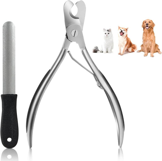 Adiwo Heavy Duty Dog Nail Trimmer, Professional Dog Nail Clippers with Nail File, Claw Care for Pets, Non-slip Handles, Sharp Blade Nail Scissors for Large Dogs/Thick Toenail Pets/Old Cat