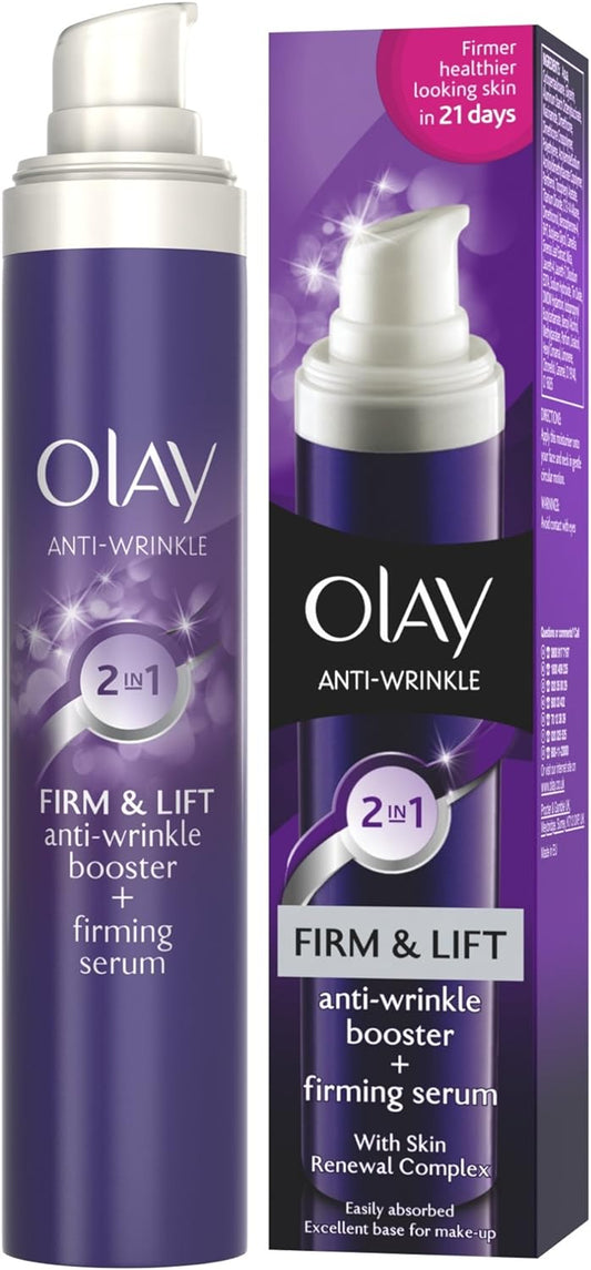 Olay Anti Wrinkle Firm and Lift 2-in-1 Day Cream and Firming Serum, 50 ml