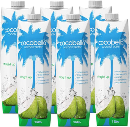 Cocobella Coconut Water Straight Up 6 x 1L