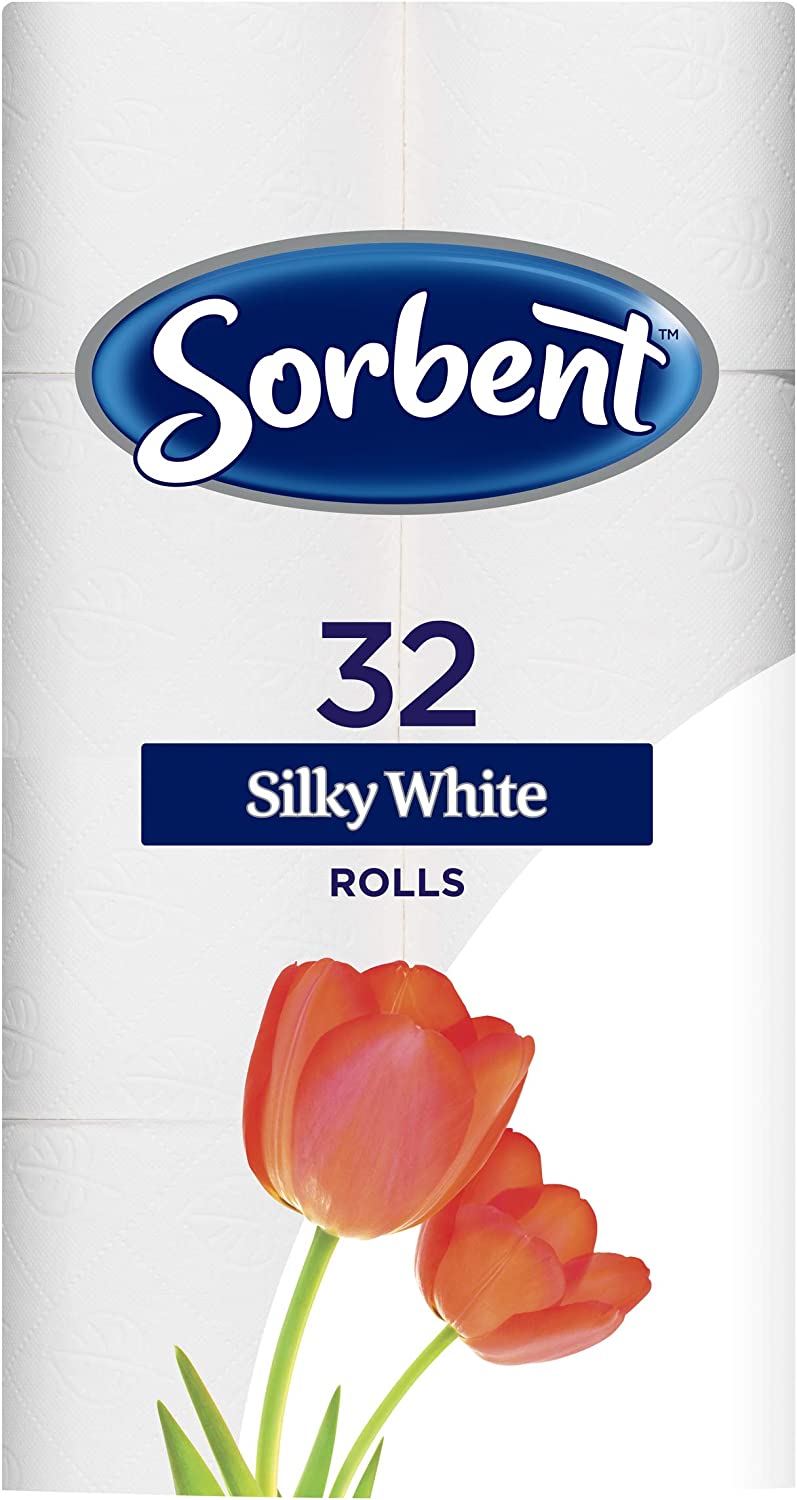 Sorbent Toilet Tissue Rolls, White, 32 Rolls