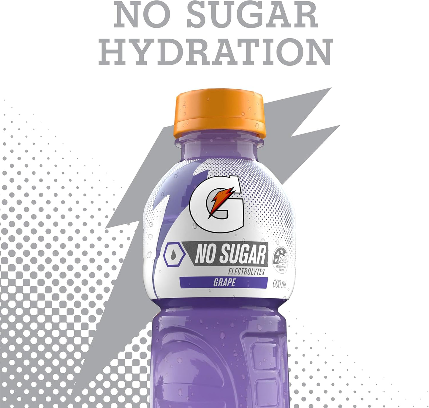 Gatorade No Sugar Grape Sports Drink, 12 x 600ml