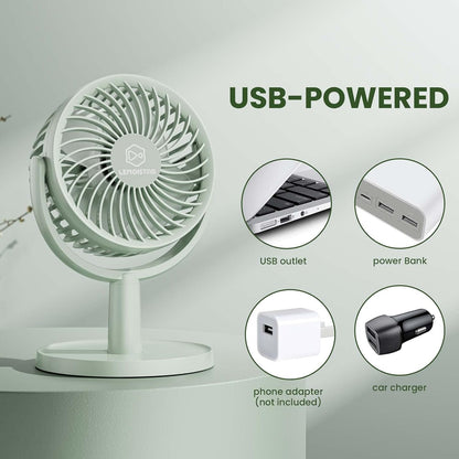 Mini desk fan 4 Speeds Strong Desk Fan with Elegant Apperance, Personal Portable Mini USB Fan, Quiet, 310 Degree Rotation, Detachable, Easy to Clean, Lightweight, 4 inch