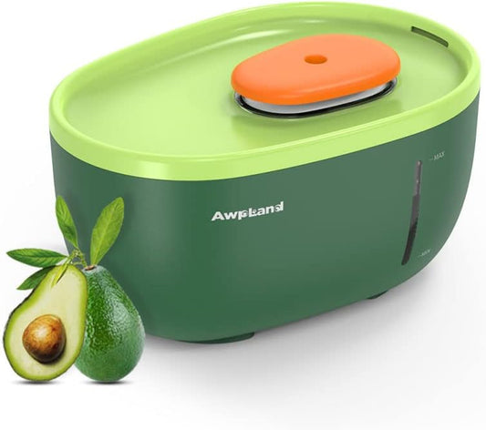 Avocado Cat Water Fountain, Awpland 67oz/2l Pet Water Fountain for Cats Inside, Bpa-Free, Ultra Quiet Automatic Dog Water Dispenser with Smart Fountain Pump for Cats, Dogs, Multiple Pets