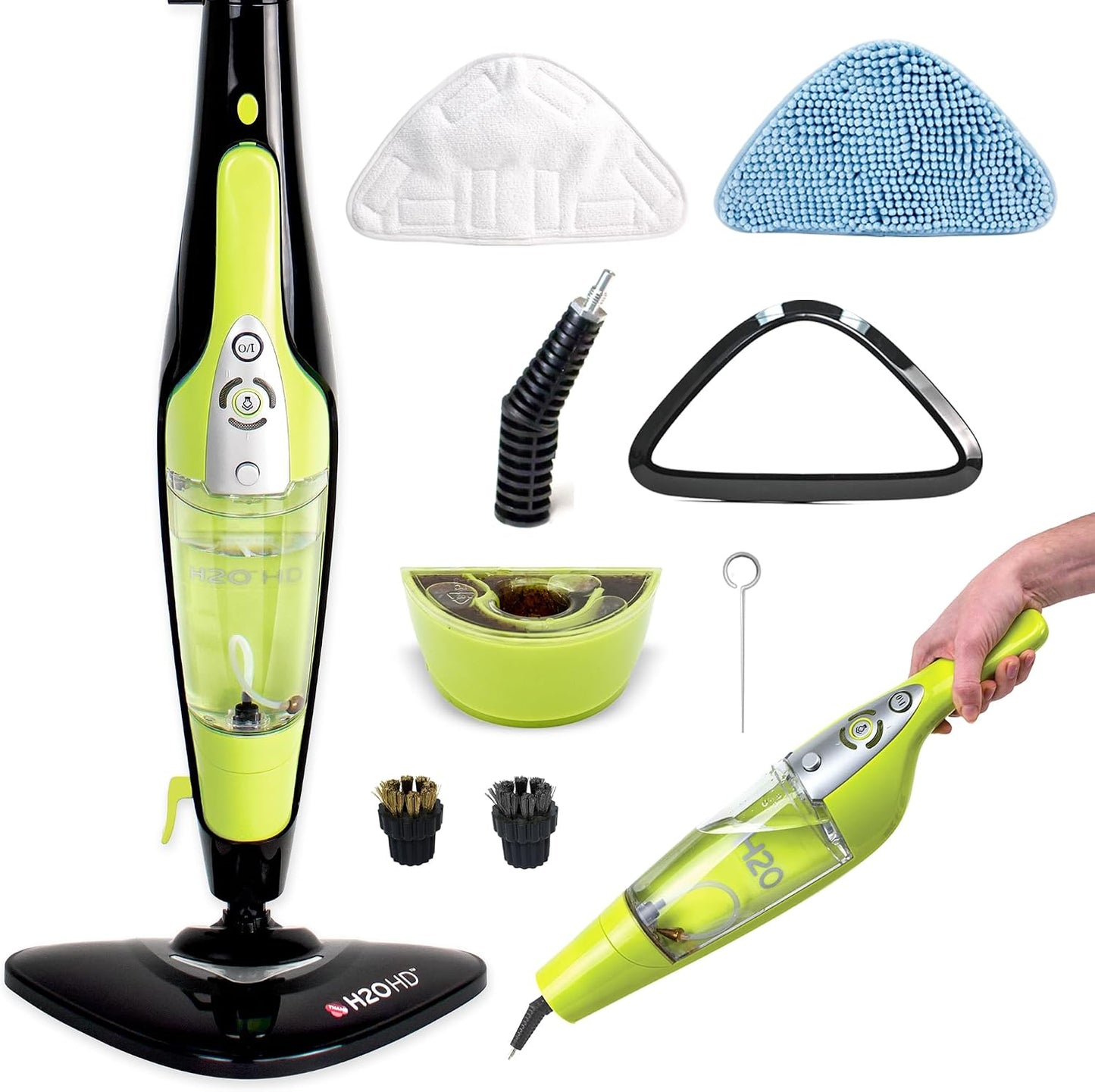 H2O HD Steam Mop & Handheld Steam Cleaner | 3-in-1 Floor Steamer | 1500W Power & 450ml Removable Tank