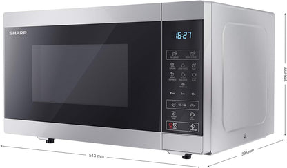 Sharp YC-MS51U-S Solo Digital Microwave Oven 900W, 25 L Capacity & 11 Power Levels - Silver