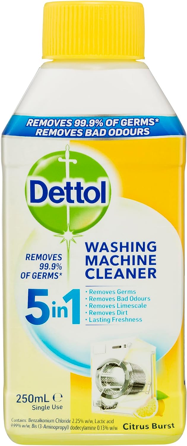 Dettol Antibacterial Laundry Washing Machine Cleaner Lemon 250ml x 6 Pack