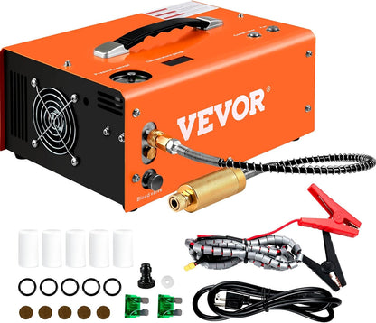 12V DC 110V/220V AC PCP Airgun Compressor Auto-stop, w/Built-in Adapter, Fan Cooling, Suitable for Paintball, Air Rifle, Mini Diving Bottle