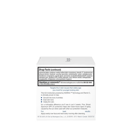 Neutrogena Triple Age Repair Anti-Aging Daily Facial Moisturizer with SPF 25 Sunscreen & Vitamin C, Firming Anti-Wrinkle Face & Neck Cream for Dark