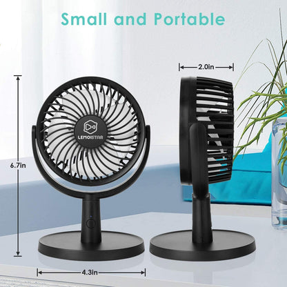 Mini desk fan 4 Speeds Strong Desk Fan with Elegant Apperance, Personal Portable Mini USB Fan, Quiet, 310 Degree Rotation, Detachable, Easy to Clean, Lightweight, 4 inch