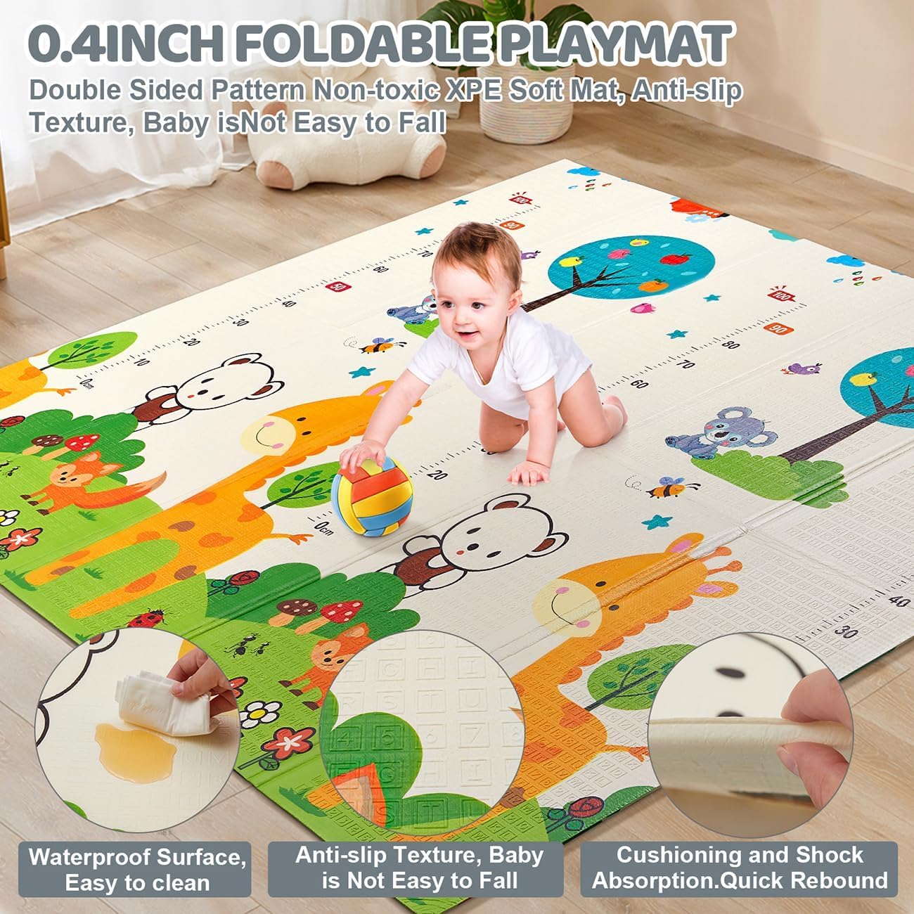 Large Baby Playpen with Mat - 200 x 180 cm