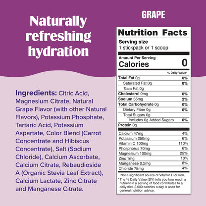 Ultima Replenisher Daily Electrolyte Drink Mix – Grape, 20 Stickpacks – Hydration Packets with 6 Key Electrolytes & Trace Minerals – Keto Friendly, Vegan, Non- GMO & Sugar-Free Electrolyte Powder