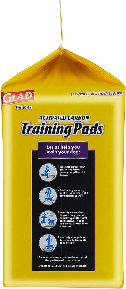 Glad for Pets JUMBO-SIZE Charcoal Puppy Pads | Black Training Pads That Absorb & Neutralize Urine Instantly | New & Improved Quality Dog Training Pads, 60 Count