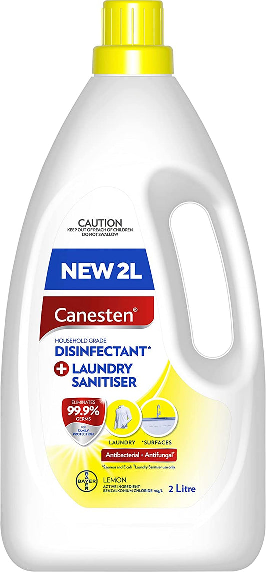 Canesten Laundry Liquid, Household Disinfectant and Laundry Sanitiser, Lemon, 2L