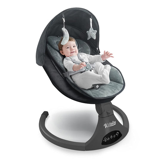 Electric Baby Swing for Infants,5-Speed Baby Swing with 12 Preset Lullabies