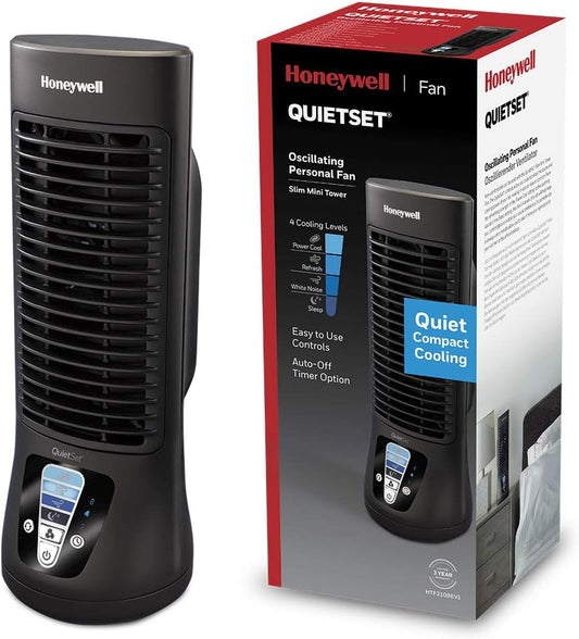 Honeywell QuietSet Fan (oscillating, personal, mini tower fan, quiet operation) HTF210BE
