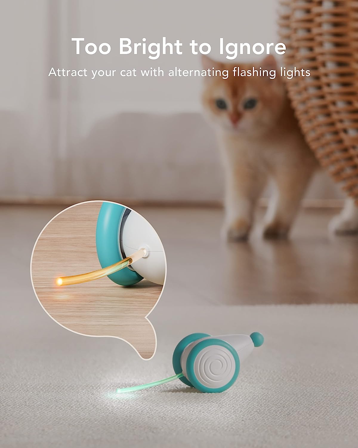 PETLIBRO Interactive Cat Toys for Indoor Cats with LED Lights, Cat Mouse Toys, Smart Sensing Cat Toys, Moving Cat Toy, Smart Electric Cat