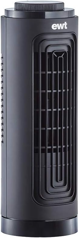 ewt Air  Electric Column Fan in Black, Fan with Integrated Aroma Diffuser, Modern Tower Design without Blades, 20W