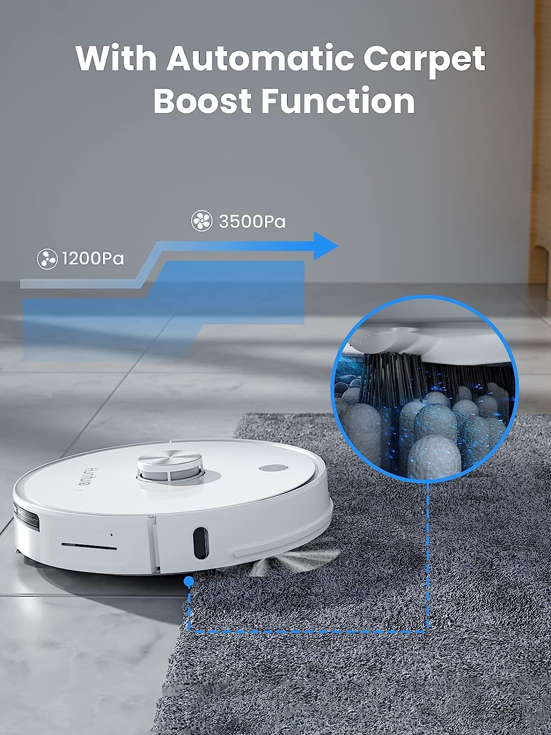 HONITURE Robot Vacuum Cleaner, G20 Robot Vacuum and Mop Combo 3 in 1, 4000pa Strong Suction, Self-Charging, App&Remote&Voice Control, Compatible with Alexa, Ideal for Carpet, Hard Floor, Pet Hair