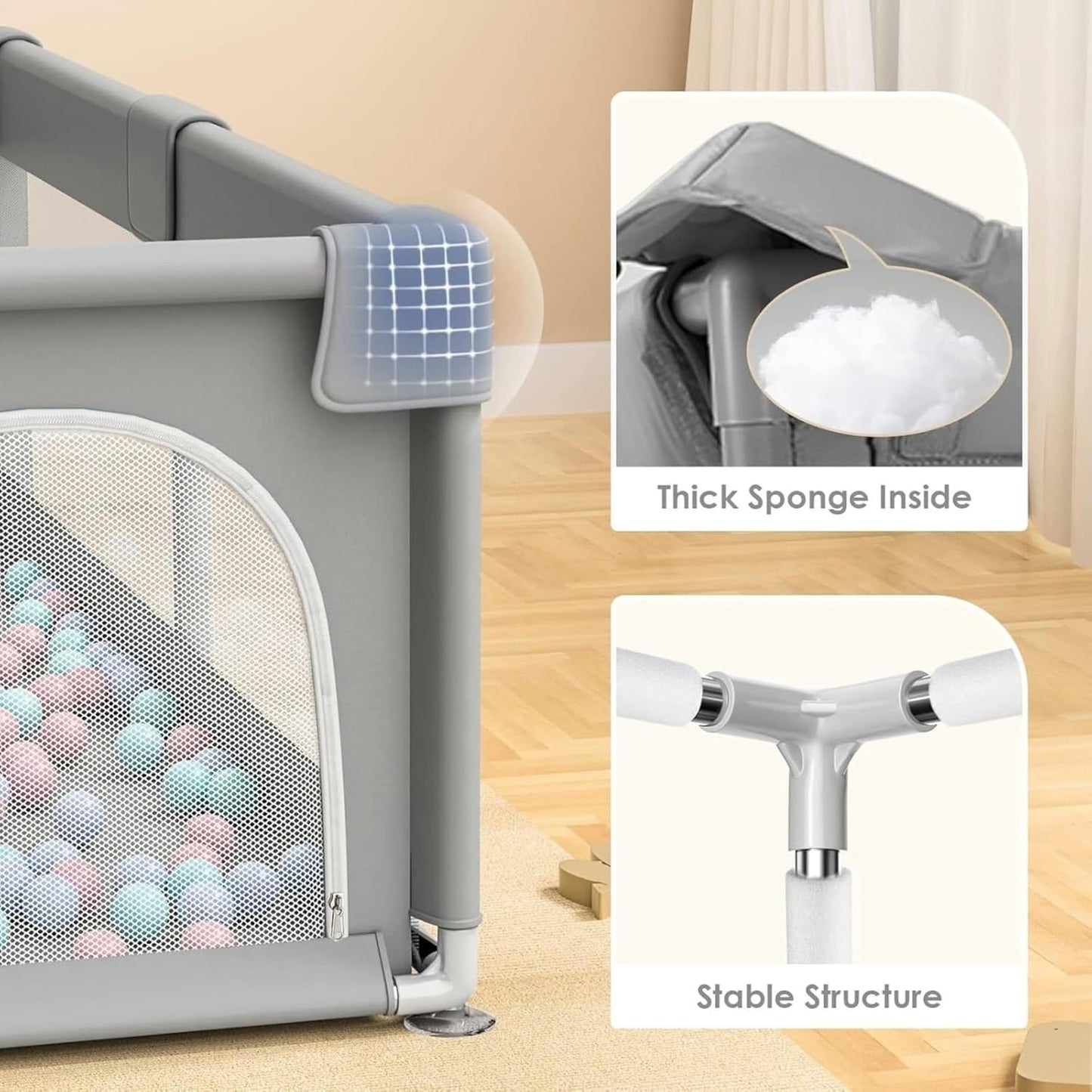 Gdaytao Large Baby Play Pen 200x180cm (6M-3Y)