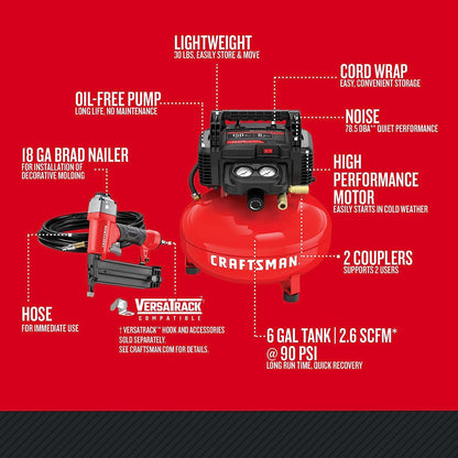 CRAFTSMAN Air Compressor Combo Kit, 1 Tool (CMEC1KIT18)