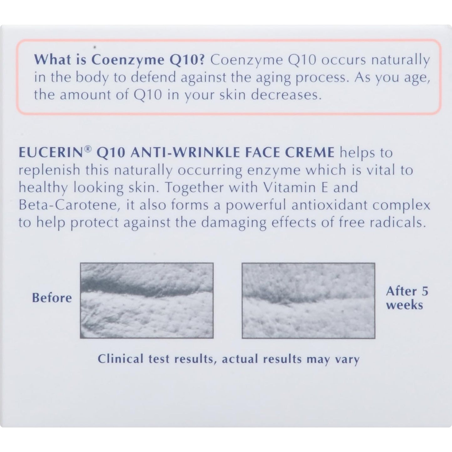 Eucerin Q10 Anti-Wrinkle Face Cream, Unscented Face Cream for Sensitive Skin, 1.7 Oz Jar,US product
