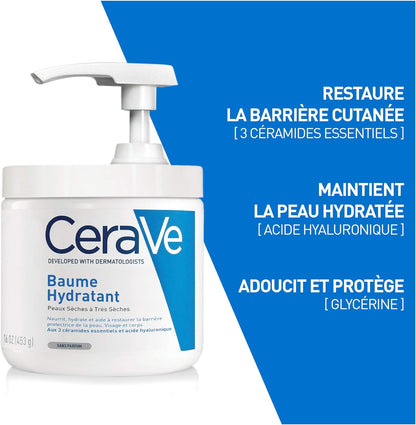 CeraVe Moisturising Cream for Body and Face, with Pump Dispenser, Cream for Dry to Very Dry Skin, with Hyaluronic and 3 Essential Ceramides