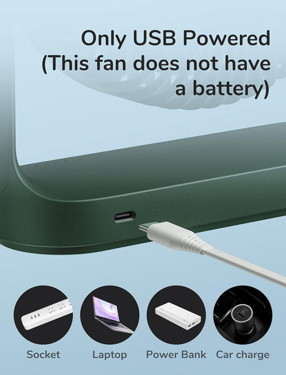 JISULIFE Desk Fan, Small Personal USB Desktop Fan with 4 Speeds, Quiet Operation Mini  for Home Desktop Office Table Bedroom, Strong Wind, 330°Rotate