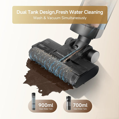 dreame G10 Wet Dry Vacuum Cleaner, Cordless Vacuum Mop All in One with Auto Self-Cleaning, Up to 30 Mins Runtime, Cordless Floor Cleaner Machine for Hard Floors, Edge Cleaning Wet Dry Vacuum