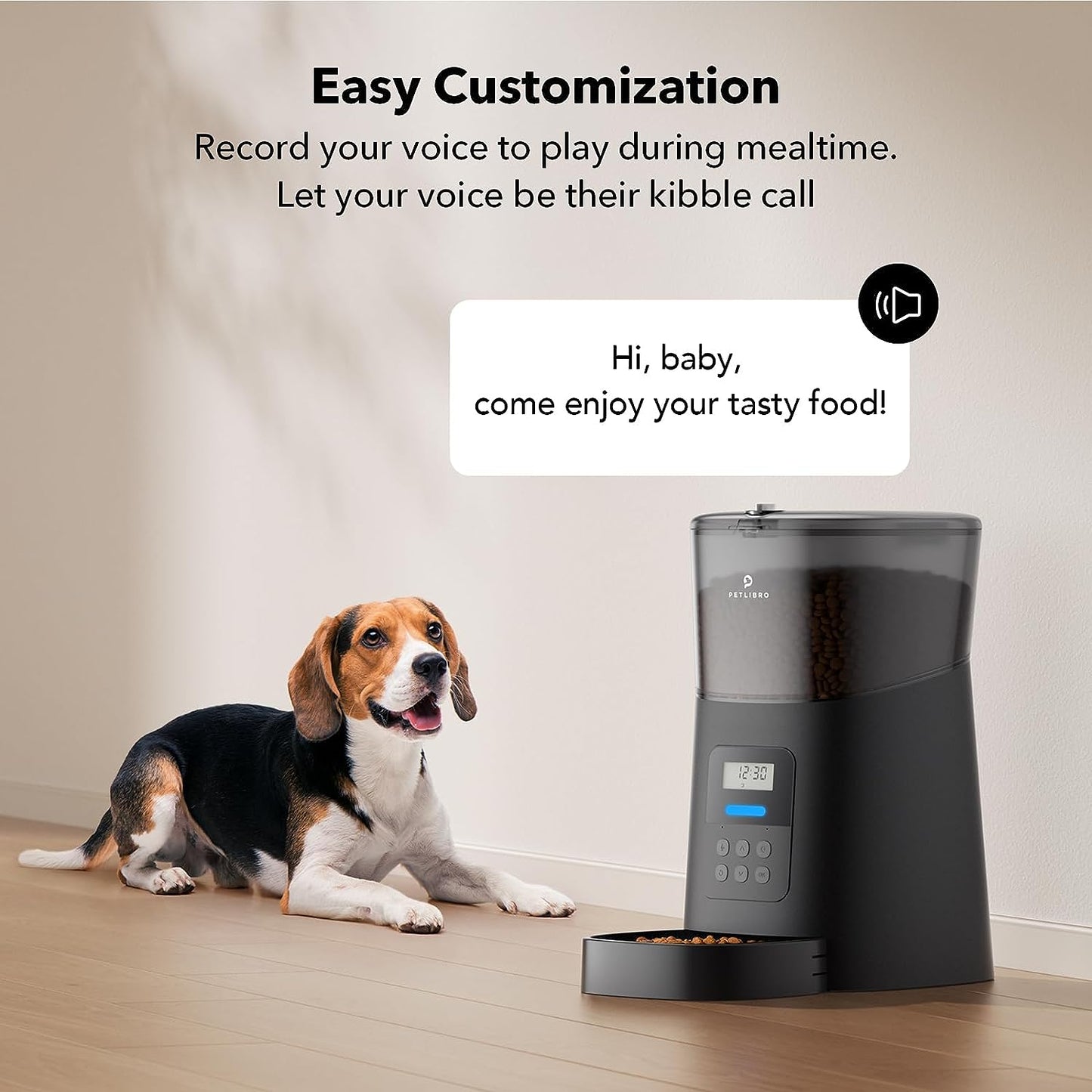 Automatic Dog Feeder 6L Auto Dry Food Dispenser for Large Breed with Lock Lid for Naughty Pet, Timed Cat Feeder Low Food LED Indication with Anti-Clog Design Up to 50 Portion & 6 Meals Daily