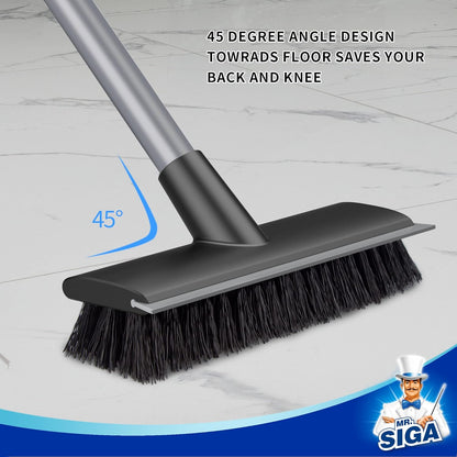 MR.SIGA Floor Scrub Brush with Long Handle, 2 in 1