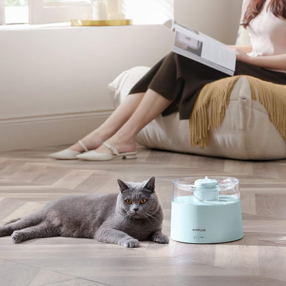 Cat Water Fountain with Wireless Pump, [Separation of Water and Electricity] [99.99% Safe and Clean] Automatic Cat Fountain , Smart Modes, Easy to Clean, Ultra Quiet Pet Water Fountain -KITPLUS