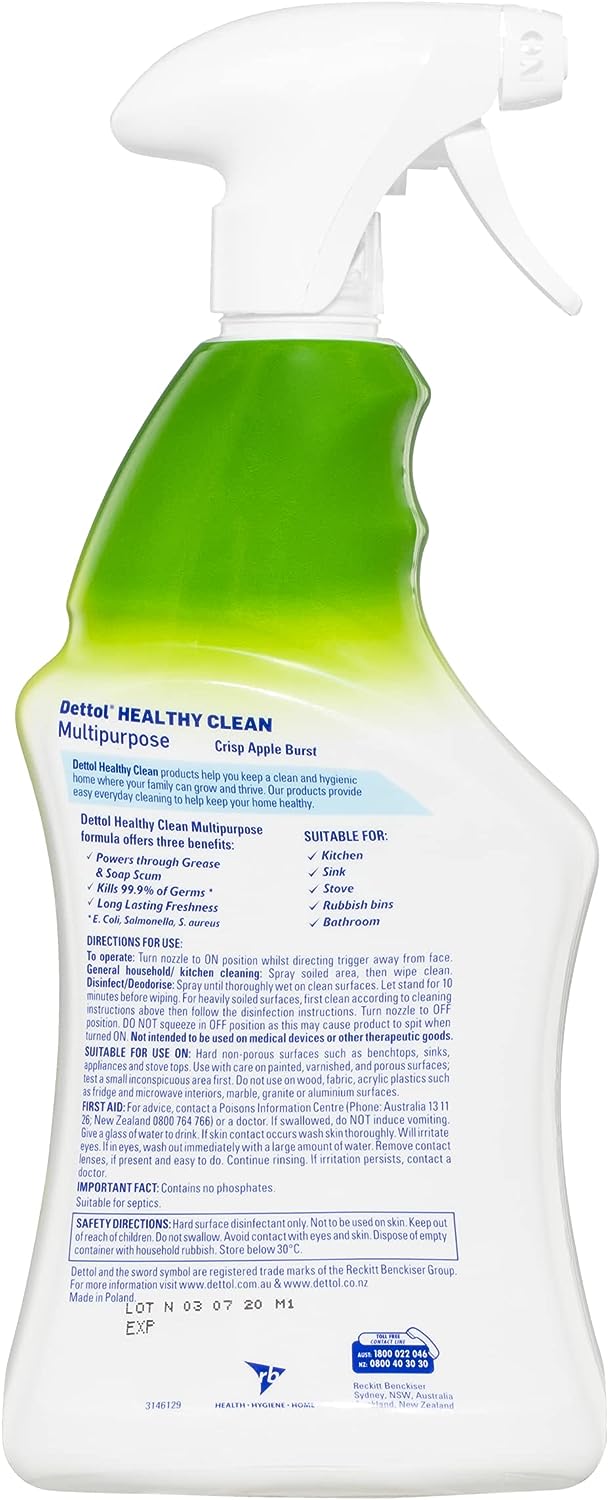 Dettol Multi-purpose Cleaner Crisp Apple Burst Trigger 750ml x 6