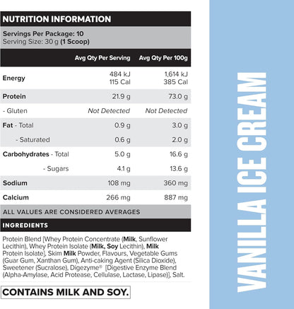 Muscle Nation Vanilla Ice Cream Daily Shake - Protein Powder-300g (10 Serves)