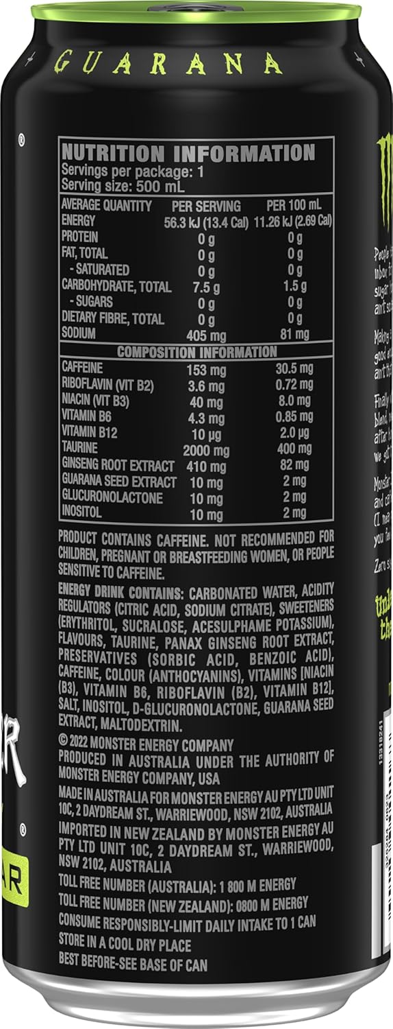 Monster Energy Drink Original Zero Sugar 24 x 500ml
